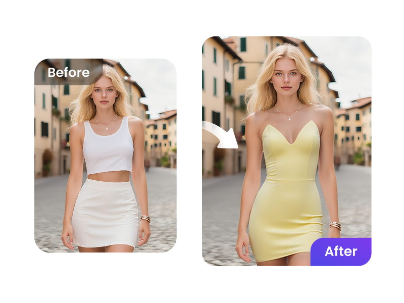AI clothes changer feature demo